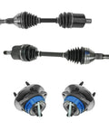 Front CV Axle Assemblies And Wheel Bearing Hub Kit 4 Piece Replacement For Buick Park Avenue 1997 2004 Riviera components image.
