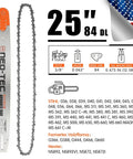25-inch 84 DL laminated chainsaw guide bar and chain combo with 3/8 pitch, 0.063 gauge, fits Stihl MS660, logo and spec details
