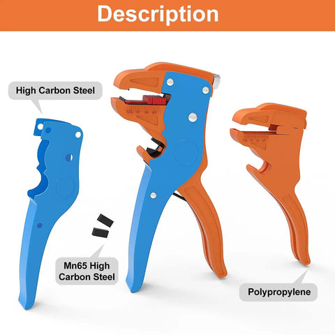 Automatic Wire Stripper And Cutter For Electronics And Automotive Repair A Built Tough Heavy Duty 2 In 1 Tool Strips 14 To 24 AWG Wires With Durable Steel Blades And Glass Fiber Nylon Frame For Quick Easy And Precise Wire Stripping