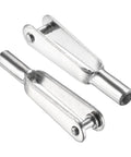 8 Pieces Metal Clevis Quick Links 2mm by 22mm Steel Self Locking Clips for RC cars and models, silver, close-up view