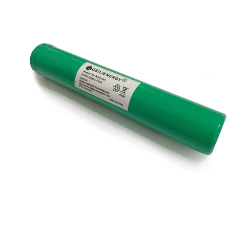 Long Lasting 3.6V 3000mAh NiMH Battery Pack For Streamlight Stinger Flashlights, green cylindrical battery, side view