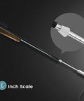 Rigid Rifle Borescope With LED Lights And Right Angle Mirror For Gun Cleaning Camera 26 Inch Rod Fits 20 Caliber And Larger Firearms Works With Android Windows PCs Inspect Barrel For Cleanliness Throat Erosion Rifling Wear inch scale shown