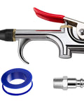 2 Way Connection Air Nozzle Blow Gun With Rubber Tip And One Quarter Inch Quick Fitting Air Compressor Blower