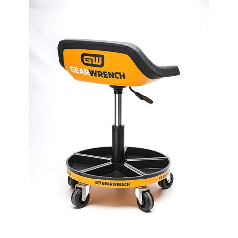 Adjustable Height Swivel Mechanics Seat For 18 To 22 Inches 360 Degree Spin Solid Rubber Seat and Durable Powder Coated Metal Frame