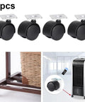 Heavy Duty 4 Pack 40mm Swivel Furniture Casters With 34x34mm Plate, showing metal ball bearing and application on cart and cooler.