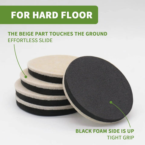 Felt Furniture Sliders For Hardwood Floors 8 Pack Three And A Half Inch Heavy Duty Moving Pads Protect Floors From Scratches For Chairs Tables And Other Furniture
