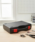 Durable Portable Plastic Tool Box For Hardware Organization With A Secure Lid Keeps Screws Nails And Bits Contained On The Go
