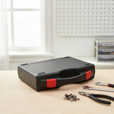 Durable Portable Plastic Tool Box For Hardware Organization With A Secure Lid Keeps Screws Nails And Bits Contained On The Go