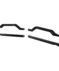 High Clearance Boxed Rear Radius Rods Arms For Polaris RZR XP 1000 And RZR XP 4 1000, 2017 To 2023, Aluminum And 304 Stainless Steel, Powder Coated Finish, Built Tough For Off Road Suspension Upgrade. black boxed rear radius rods set shown on white background