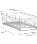 Top Shelf Pull Out Cabinet Organizer, Heavy Duty Pantry Drawer Rack For Kitchen Laundry Room, Rock Solid Slide Out Storage Rack For Pots Towels And Cleaning Supplies, Clean White, 11.125 in W x 20 in D.