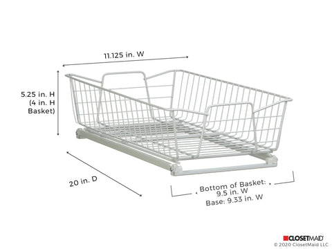 Top Shelf Pull Out Cabinet Organizer, Heavy Duty Pantry Drawer Rack For Kitchen Laundry Room, Rock Solid Slide Out Storage Rack For Pots Towels And Cleaning Supplies, Clean White, 11.125 in W x 20 in D.