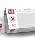 Top Shelf Blue Nitrile Exam Gloves Real Deal Latex Free Powder Free Medical Grade With Heavy Duty Tactile Cushion And Ultra Smooth Surface For Daily Clinic Hustle And Routine Checks Case Of One Thousand Small Box featuring a box of 100 small Synguard nitrile exam gloves.