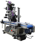 Industrial Grade Automatic Flat Surface Label Applicator With Touchscreen Control And Auto Photo Sensor, featuring precision rollers and smart interface.