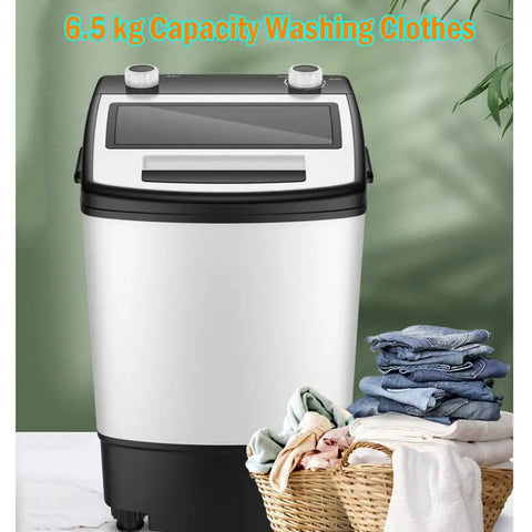 Slick 14 Lb Portable Washer Dryer Combo For Dorms And Rv Fits Any Sink Spin Cycle Compact Laundry Machine in a laundry setting with clothes.