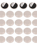 Twenty Four Pack Round Gray Self Adhesive Furniture Sliders Heavy Duty Moving Pads For Carpet Hardwood Tile Floors Easy Chair Table Sofa Glides That Roll Like Butter On Any Floor Type, top view.