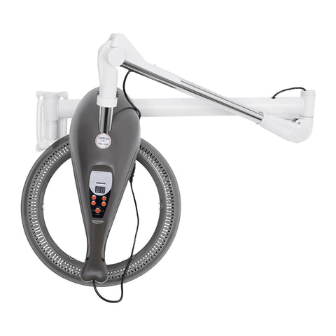 950W Multifunctional Hair Treatment Machine With 360 Degree Rotating Heating Ring Wall Mount Orbiting System Grey