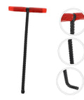 Beefy Steel Manhole Cover Lifter And Roller Shutter Door Hook With A Knuckle Friendly Grip making sewer drain pulls and garage gate cranks. Black handle.
