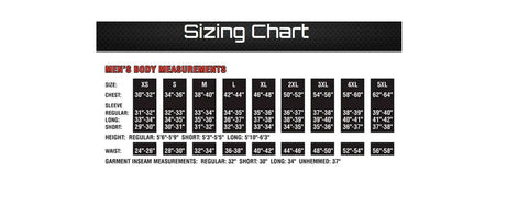 Sizing chart for men's body measurements for Rugged 1680D Ballistic Pack Inner Duty Belt For Police And Tactical Boss Moves.