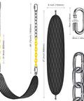 Heavy Duty Swing Seats 2 Pack With 66 Inch Chain And Carabiners For Outdoor Playset Replacement, seat dimensions shown