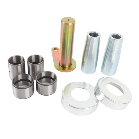 Tapered Pivot Pin Bushing Kit With ABS Metal Bushings For S150 S160 S185 T180 T190 Loader. Precise metal components shown.
