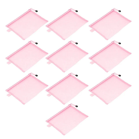 Mesh Zipper Pouch A5 Size File Organizer Bag 10 Pack for Travel On the Go Office School Supplies and Cosmetics 9.4 by 7.1 Inches