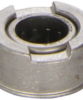 Close-up front view of Ford Racing M-7600-A roller pilot bearing, silver metal, for 289/302/351C/351W engines.