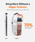 Compression of clothes in 15 Pack Travel Vacuum Storage Bags With Dual Power Pump For Clothes Space Saver Compression Bags For Carry On Luggage And Suitcases Rechargeable Battery And USB Powered