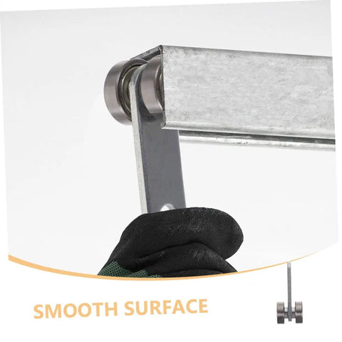 Heavy Duty Steel Sliding Door Pulley Wheel Assembly With Premium Double Bearing Rollers close-up of roller and track for smooth operation.