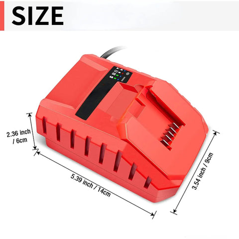 12V C4 12 To 50 Battery Charger Replacement Tool 100 240V Compatible Durable ABS Shell Easy Grip Handle Safe Full Charge Function, red charger dimensions shown