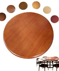 Large Wooden Lazy Susan Turntable For Dining Tables With Smooth Quiet 360 Degree Rotation shown in brown with size options.