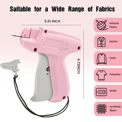 Stitch Gun For Clothes Quick Fix Kit With Five Needles And 1000 Black And 1000 White Fasteners Pink And White For Instant Fabric