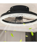 Chandelier, ARLGSITE 16" Smart Silent Ceiling Fan with Light -Acrylic Flush Mount LED Lamp with Hidden Blades in action.