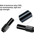 Close-up of Dope Inline Bike Cable Adjuster Set, CNC Aluminum Alloy, Anodized Black, showing fine workmanship and durability.