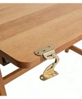 Hidden Folding Hinge Kit For Dining Tables And Desks, 180 Degree Flip, 2 Pieces shown on wooden table
