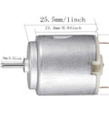 Side view of Five Pack Mini DC Motors 1 To 6 Volt High RPM 5000 To 20000 For DIY Toys Science Projects RC Boats with dimensions.