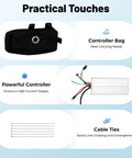 Controller bag, powerful controller, and cable ties from 20 Inch Electric Bike Conversion Kit With 48V 1000W Front Hub Motor Brushless Gearless Controller Three Sensor For Refit On 20 By 4 Inch Wheels Durable Aluminum And Iron Alloy Build For Long Lasting Use.