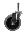 Front view of 3-Inch Swivel Stem Caster With Non-Marking TPR Rubber Wheel, 7/16-Inch Stem Diameter, for furniture and equipment.