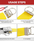 All In One Key Fob Hardware Kit With 40 Sets Of 1 Inch Fob Hardware And 8 Inch Pliers In Four Colors Includes Matching Split Rings