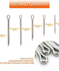 Pro Grade Cotter Pin Clip Fastener Kit With 110 Pieces In Six Sizes For Automotive And Small Engine Repair 304 Stainless Steel Pins