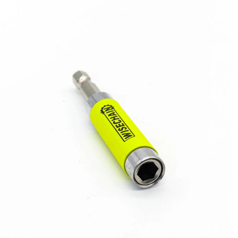 2-Pack Quick Release Magnetic Drill Bit Holder With One-Hand Swap, yellow casing, universal fit, close-up view.