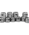 10 Piece Stainless Steel Self Tapping Thread Insert Repair Kit With Nine Styles For Auto Rail Vehicle Shipbuilding Construction Machinery Inner M5x0.8 Outer M8x1.0 Length 7mm, assorted inserts