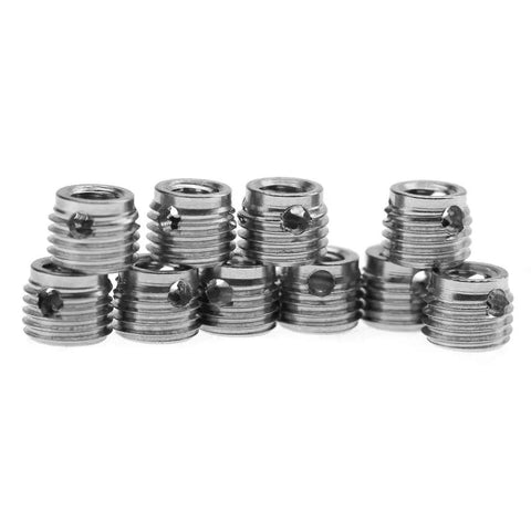 10 Piece Stainless Steel Self Tapping Thread Insert Repair Kit With Nine Styles For Auto Rail Vehicle Shipbuilding Construction Machinery Inner M5x0.8 Outer M8x1.0 Length 7mm, assorted inserts