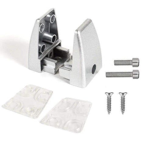 Rock Solid Aluminum Desk Partition Clamps 20 Pack Featuring Sleek Silver Finish, includes brackets and screws for smooth workspace dividers.