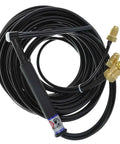 Water Cooled TIG Torch Kit with Flex Head for 300 Amp Welding, 25 Foot Lead, Triflex System, copper connectors visible