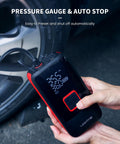 Portable Tire Inflator Air Compressor With Digital Pressure Gauge Auto Stop and 150 PSI, 12000mAh Battery Powered in use