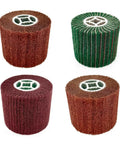 4 Pack Pro Grade Abrasive Burnishing Drum Wheel Set With Sandpaper For Metal Rust And Paint Removal, 4.7 X 4 Inch Tool