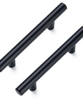 10 Pack Matte Black Stainless Steel Cabinet Pulls With 5 Inch Overall Length And 3 Inch Center To Center Hole Spacing For Durable Kitchen And Bathroom Cabinet Hardware, two pulls
