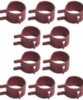 Set of 10 red 02-040 Hose Clamps for 1/4 inch and 3/16 inch fuel lines, 0.455 inch ID, stainless steel quick clamp kit