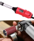 Powerful 350W Electric Die Grinder Sander and Polisher Tool for Contour Grinding, close-up view in use on metal