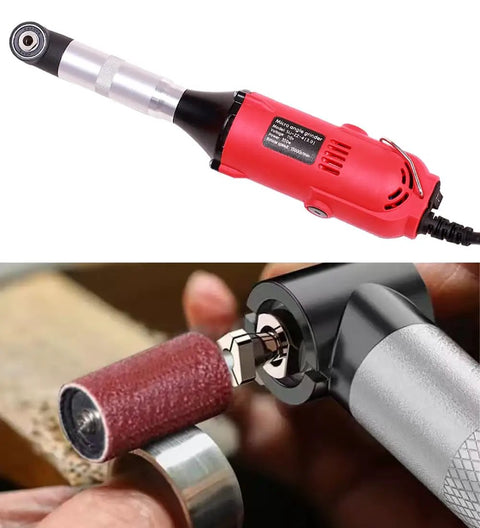 Powerful 350W Electric Die Grinder Sander and Polisher Tool for Contour Grinding, close-up view in use on metal